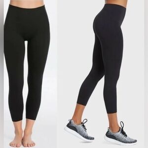 SPANX Look At Me Now Seamless black cropped Leggings size L